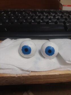 3D printed eyes for an animated skull prop. I brought the eyes and mouth to life using an Arduino.