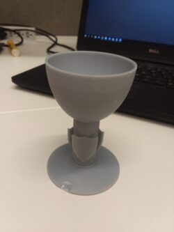 Resin printed chalice — and the print that taught me resin can be very unforgiving.